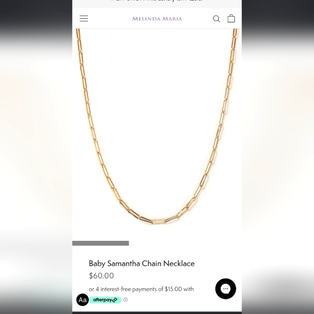 Melinda Maria Gold Baby Samantha 15"- 18" Chain Necklace Perfect for Everyday!